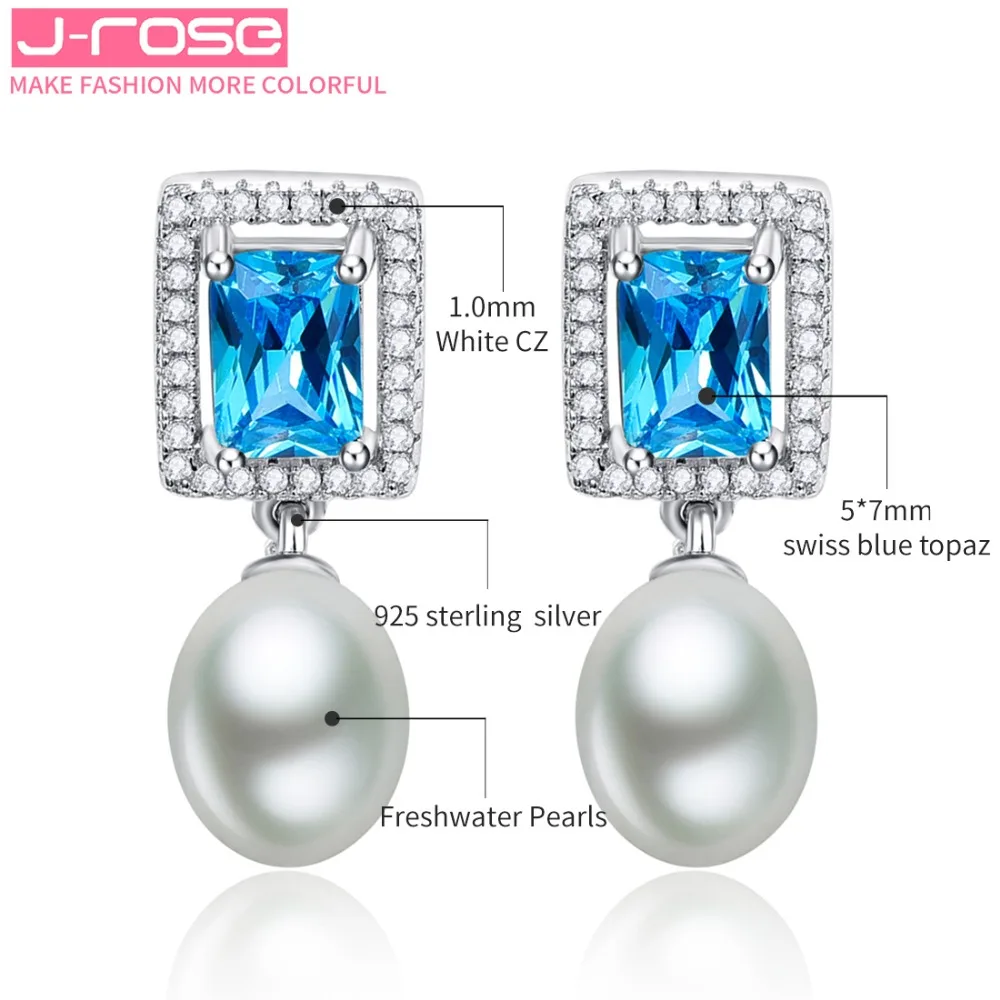Jrose 100 Аутентичные серьги из стерлингового серебра 925 пробы пресноводные 2 5x8 мм