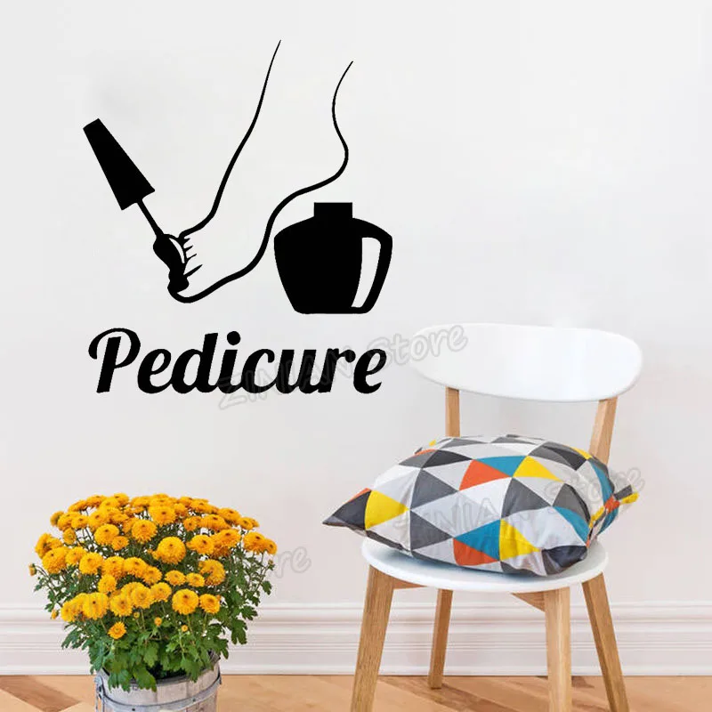 Педикюрная Наклейка на стену стилист для ногтей девушки салон красоты стикер