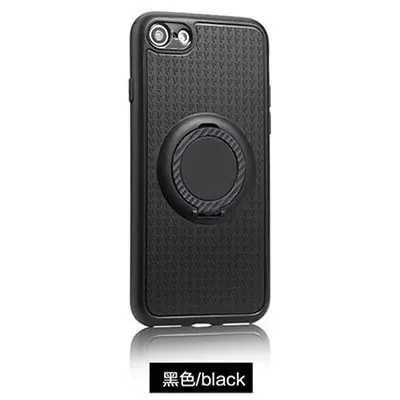 black Чехол Silincone для iPhone X, 7, 6, 6 S, 5, 5S, 8, se, мягкий матовый чехол из ТПУ с роскошным Карбоновым волокном, ПК, Магнитная подставка на присоске - Цвет: black
