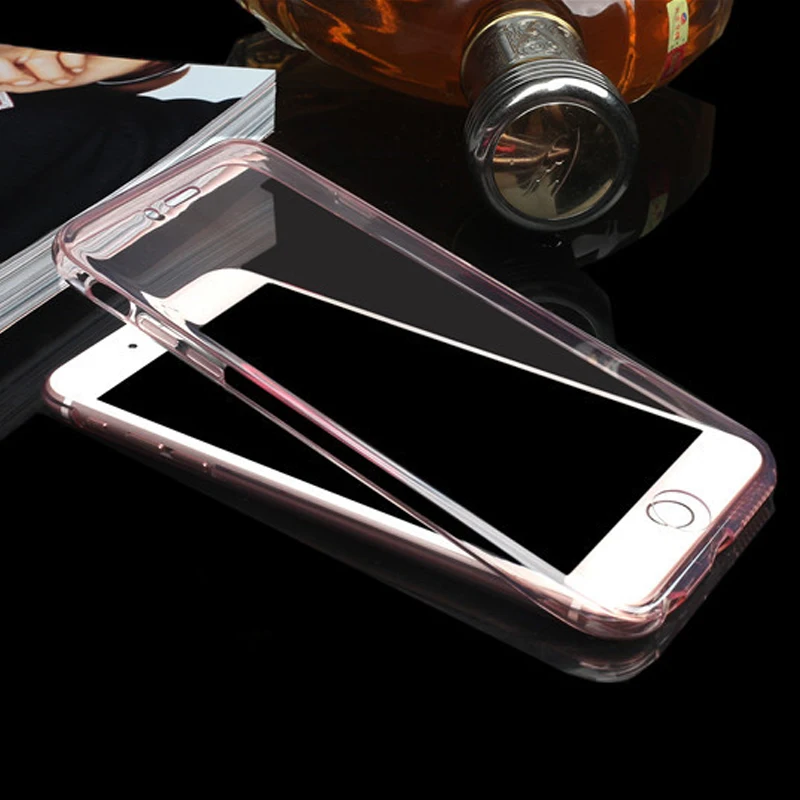 Coque Сверхтонкий из прозрачного ТПУ гибкий мягкий двойной обложка чехол для Apple