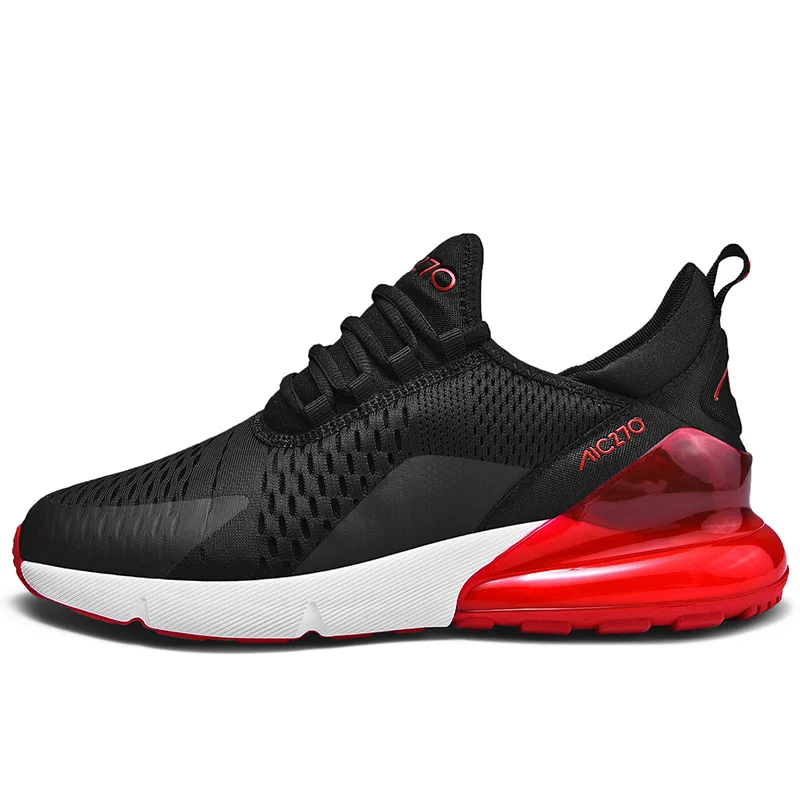 BLACK RED Мужская модная повседневная обувь; удобная мужская обувь; Chaussures pour hommes; дышащие высококачественные кроссовки для взрослых; большие размеры 36-46 - Цвет: BLACK RED