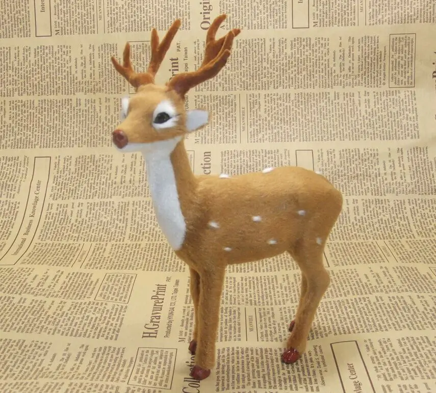 

simulation animal sika deer model 20x17cm toy polyethylene&furs Resin handicraft,props,Christmas gift,home decoration d0047