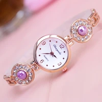 2022 top famous brand hand catenary watch with diamond pearl beautiful girl female clock quatrz high quality casual wristwatch