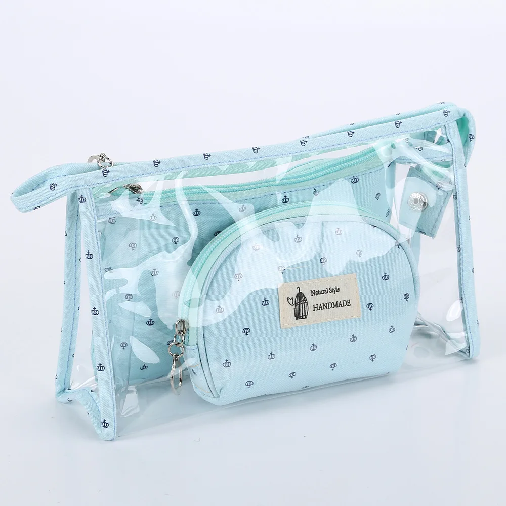 

3pcs 2021 New Makeup Bag Portable PVC Cosmetic Bag Waterproof Wash Bags Organizer for Cosmetics Trousse Maquillage Femme Neceser