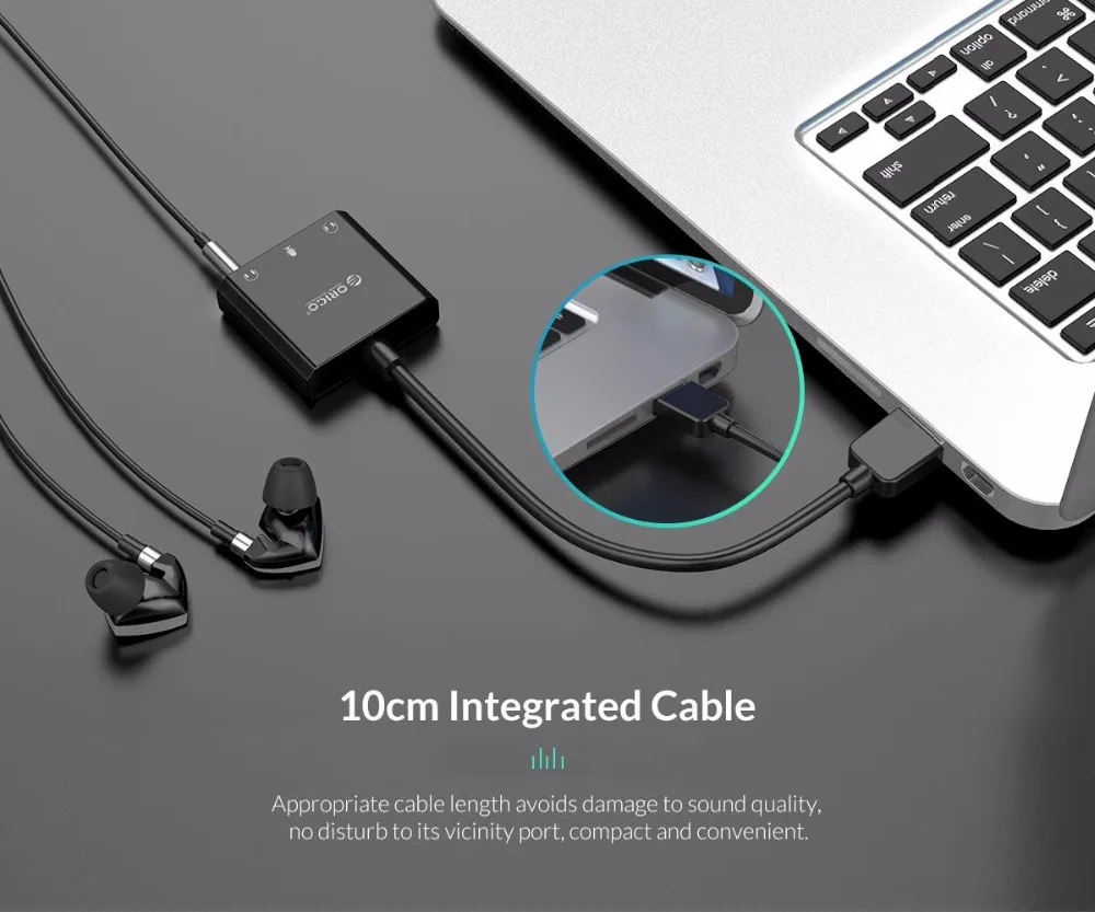 ORICO USB внешняя звуковая карта USB для наушников аудио интерфейс адаптер для Windows/Mac/Linux микрофон звуковая карта