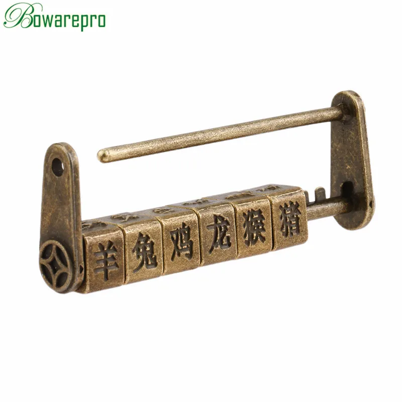 

bowarepro Old Style Padlock Closet Cabinet Letter Password Padlock Chinese Word and Pattern Design Password Padlock Locks 89MM