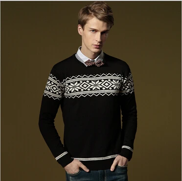 Корейский печать теплый свитер мужской | Мужская одежда