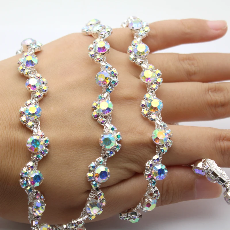 1 ярд зеркальная стеклянная цепочка в виде чашки класса AAA украшение для платья на