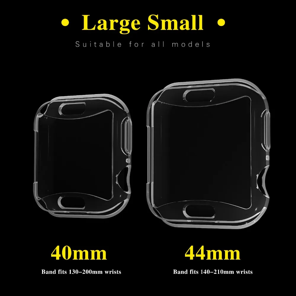 Силиконовый чехол для apple watch 5 44 мм 40 мм 42 мм 38 мм мягкий чехол iwatch series 4 3 2 Универсальный Ультратонкий Прозрачный чехол для часов
