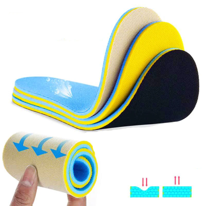 

1Pair Women Men Memory Shoes Insoles Absorbent Deodorant Foot Care Soft Pain Relief Soft For Shoes