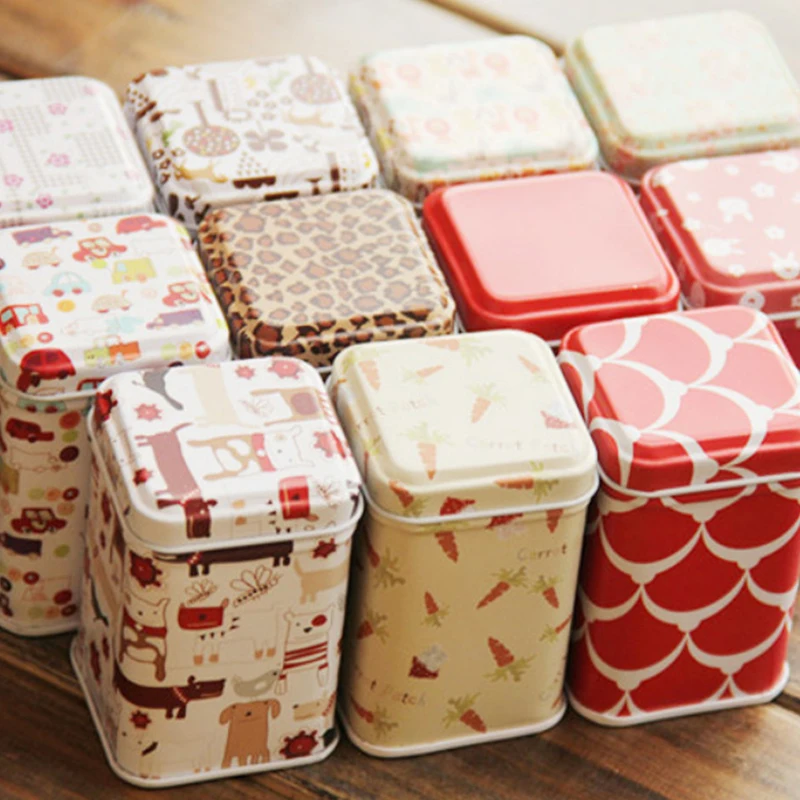 Металлическая коробка для хранения банки конфет ящики подставка под железный