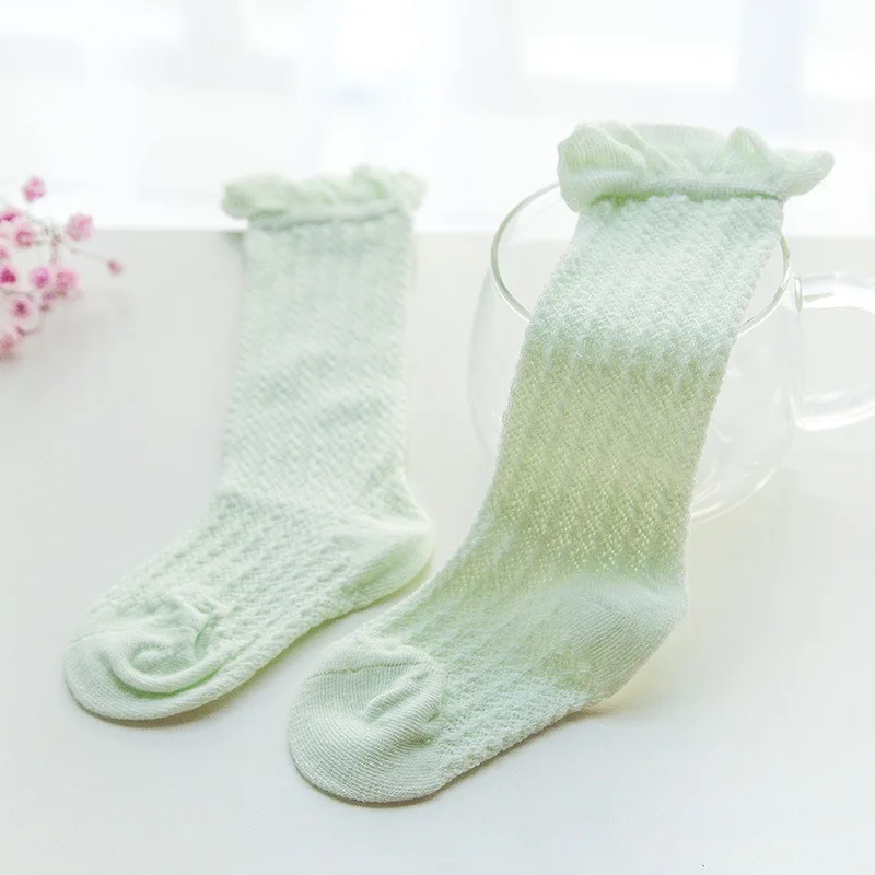 От 0 до 36 месяцев Лето Обувь с дышащей сеткой тонкие детские Чулки для женщин