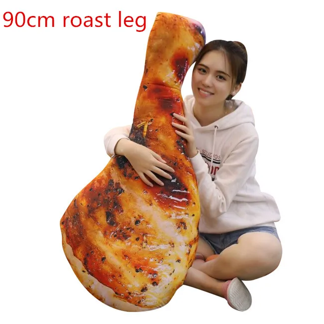 90cm roast leg 70/90 см курица подушка для ног simualation плюшевая игрушка мягкая подушка мягкая кукла для еды Декор вкусный подарок на год для детей - Цвет: 90cm roast leg