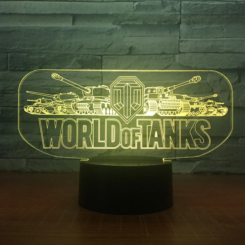 Ночной светильник Tank Car 3D электрическая иллюзия светодиодсветодиодный лампа 7