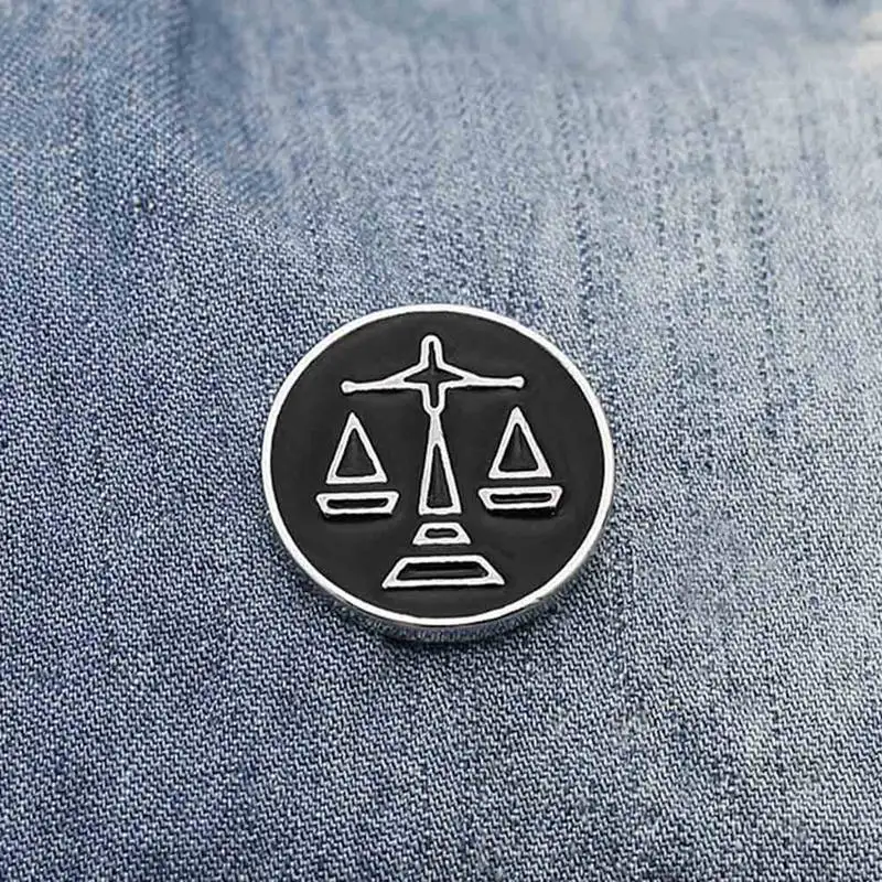 Горячая Созвездие шпильки Libra Черные Круглые Эмалированные булавки нагрудные значки броши для мужчин wo
