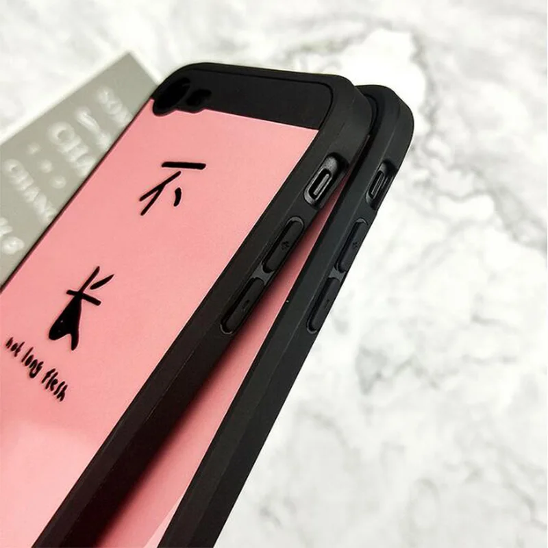Телефонные Чехлы для iPhone X 8 6 S 7 г плюс Новый стиль текста Мягкий Роскошный зеркало