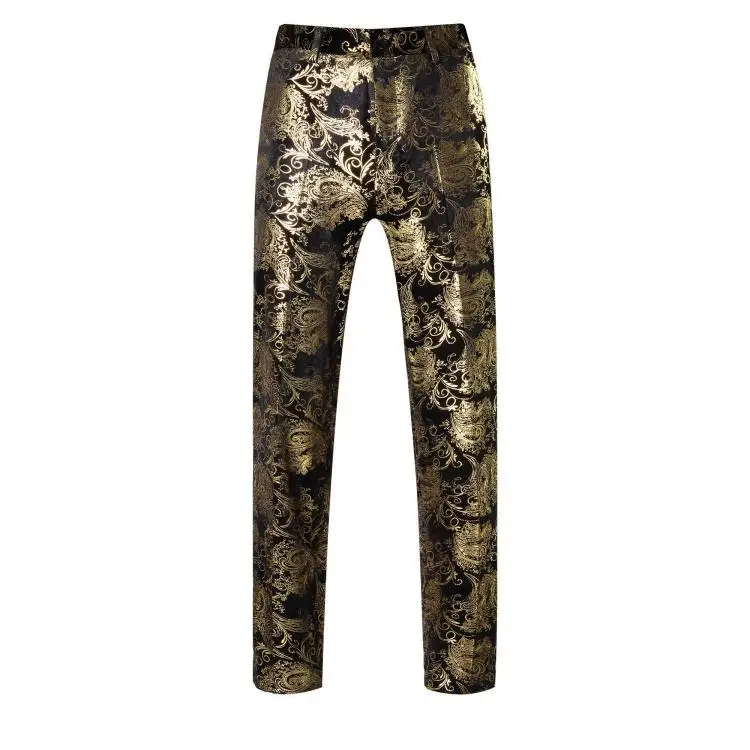 

European and American men's wear 2019 new style Velvet digital printed suit trousers
