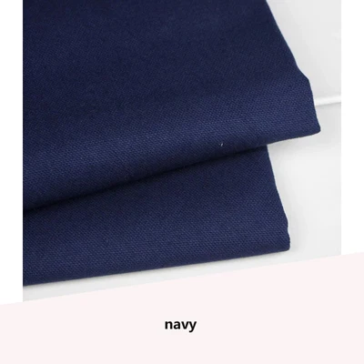 navy Хлопок однотонная холщовая ткань для подушки/дивана/занавески/сумки/обуви/украшения дома - Цвет: navy