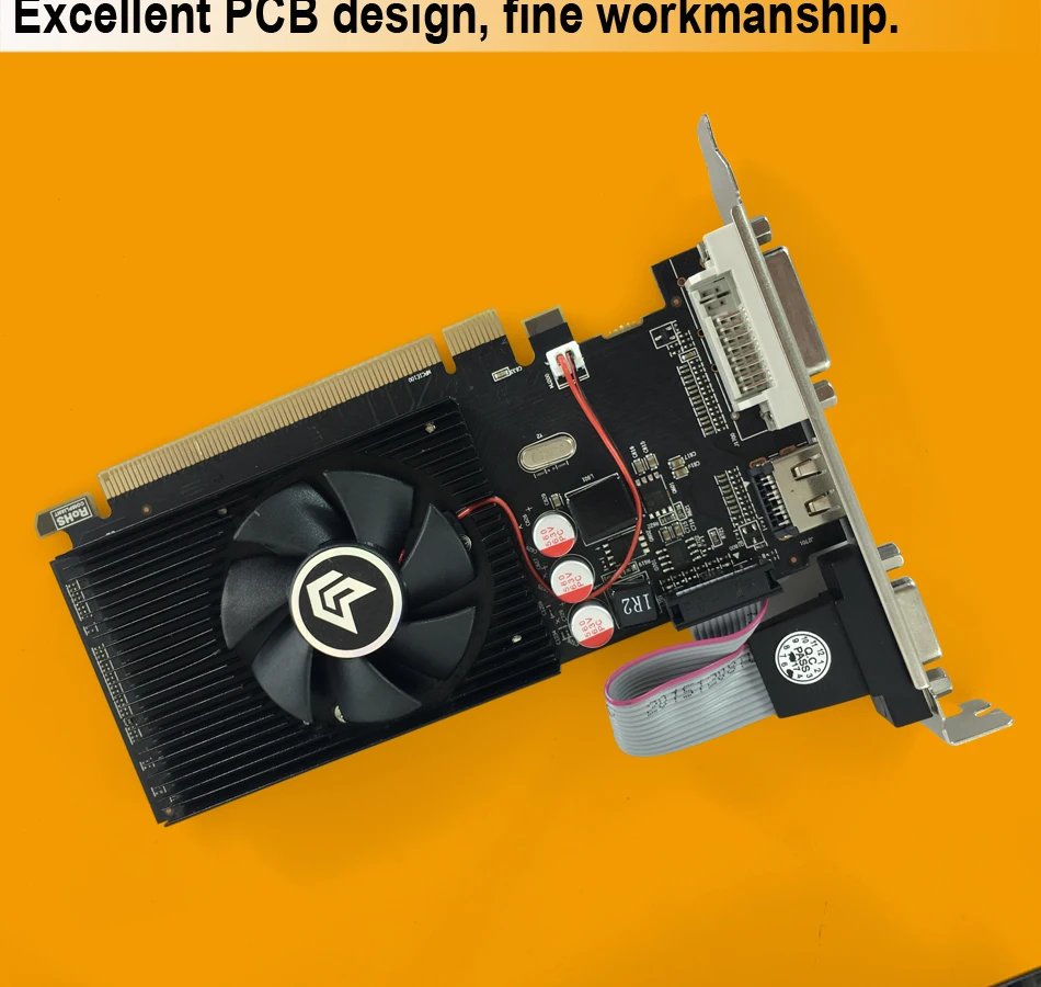 Новая Оригинальная видеокарта pci express HD7450 2 ГБ DDR3 64 бит LP placa de видеокарта PC для ATI radeon