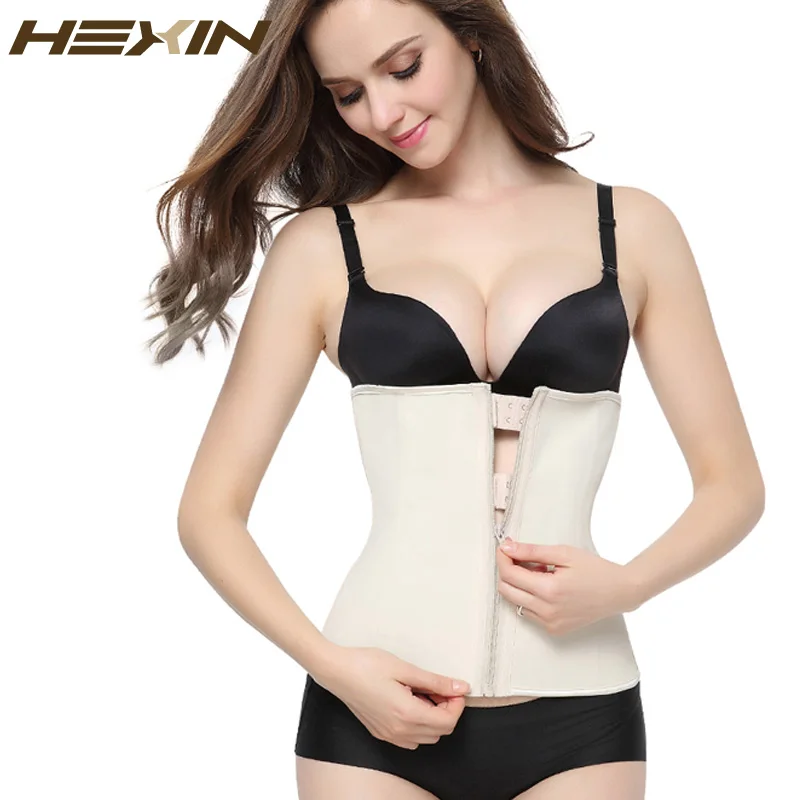 Утягивающий корсет HEXIN на застежке и молнии для талии черный обнаженный корсеты