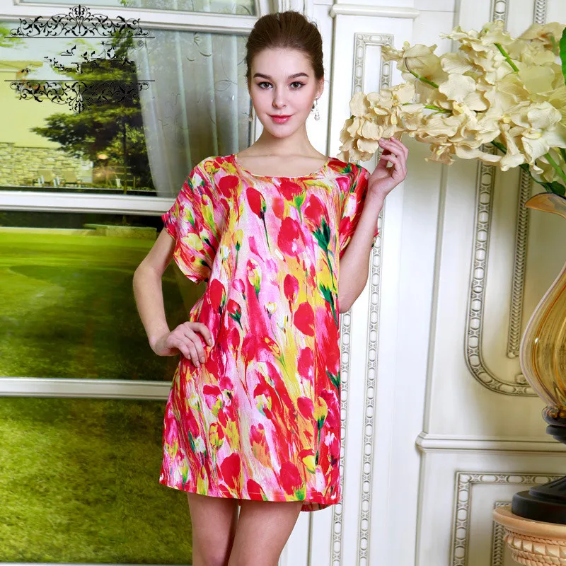 Новинка Милая женская летняя одежда для сна из полиэстера с цветочным рисунком