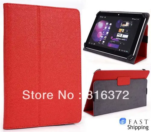 Red Universal Book Style Cover Case with Built in Stand [Accord Series] for Afunta 9.2 inch Android Tablet + EnvyDeal Velcro Cab|case zombie|cover