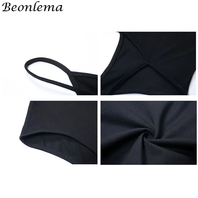 Женское хлопковое боди без рукавов с открытой спиной и V-образным вырезом |