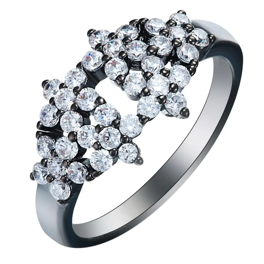 Романтическое женское кольцо на палец в виде цветов цвет