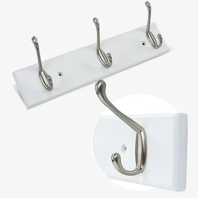 3hooks white Креативный настенный бамбуковый крючок для спальни, подвесной крючок в европейском стиле для одежды, крючок для стоек, аксессуары для гостиной - Цвет: 3hooks white