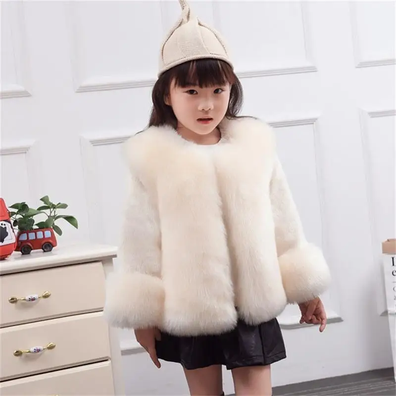 Winter Girls Fur Coat Elegant Baby Girl Faux Jackets And Coats Thick Warm Parka Kids Boutique Clothes | Детская одежда и обувь