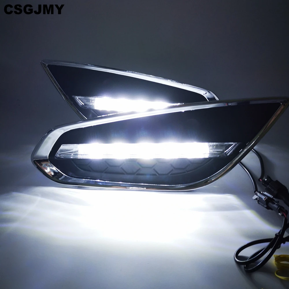 CSGJMY 2 шт. DRL светодиодный дневные ходовые огни дневного света противотуманная фара с сигналом поворота для Volvo S60 2009 2010 2011 2012 2013