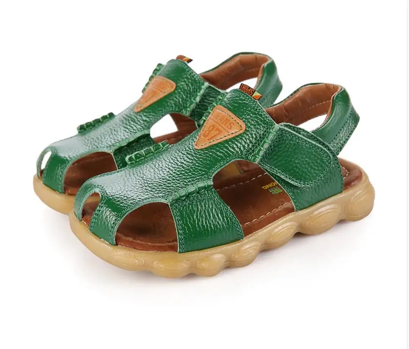 2017 летние сандалии для мальчиков Baotou кожаные детские из воловьей кожи больших