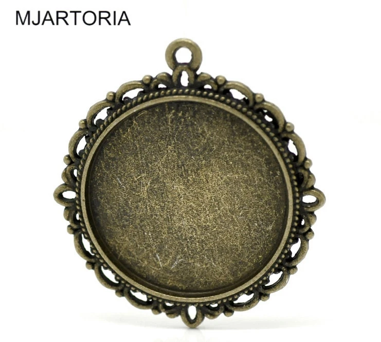 Горячая распродажа Новые 10 шт бронзовые тона Круглые Кабошон Установка Подвески