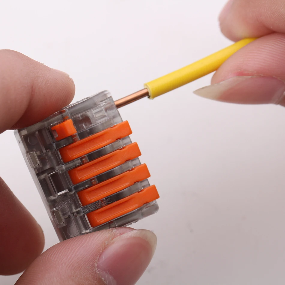 (100 шт./лот) 5 P Универсальный компактный проводной соединитель Клеммная колодка 222