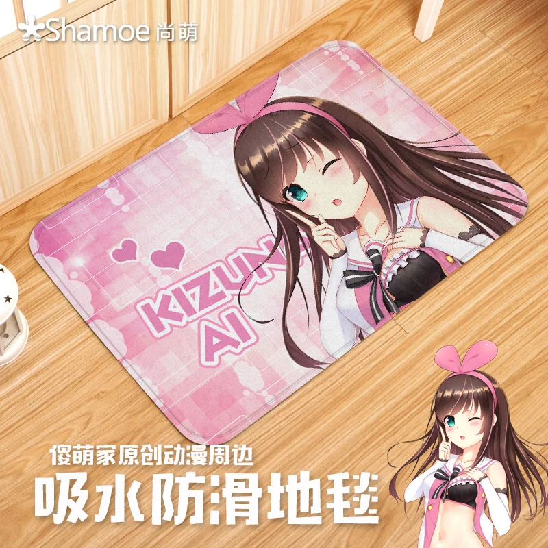 Аниме мультфильм Kizuna AI виртуальный Youtuber Противоскользящий ковер для спальни