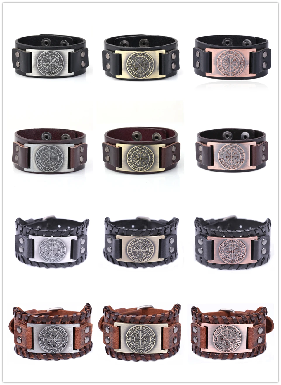 LIKGREAT Viking Vegvisir компас Подвески, браслет, нордические руны, очаровательный браслет для мужчин, Odin черный коричневый кожаный браслет, ювелирные изделия