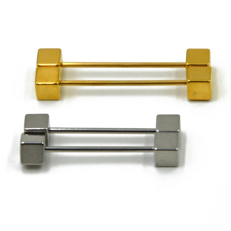 Showlove 2pcs 316 Stainless Steel Square Shape 16G Long industrial Barbell Cartilage Earrings Body Piercing Jewelry | Украшения и