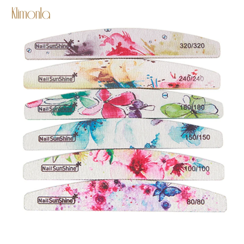 6 шт. профессиональная пилка для ногтей буферная шлифовальная серая Зебра