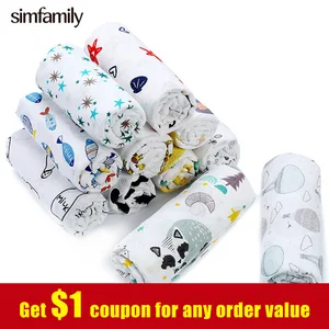 Simfamily Прямая поставка муслиновые пеленки для младенцев из 100% хлопка мягкие одеяла для новорожденных цветные спальные принадлежности для младенцев пеленальная Манта