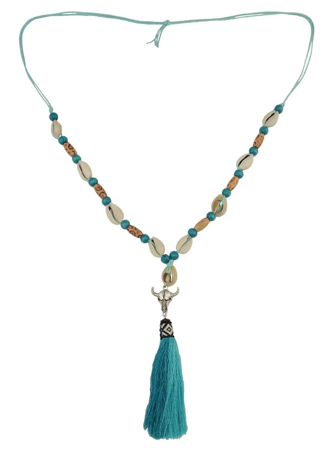 Tassel Necklace Богемное этническое дизайнерское длинное ожерелье с подвеской в виде черепа быка для женщин, летнее ювелирное изделие - Окраска металла: Tassel Necklace