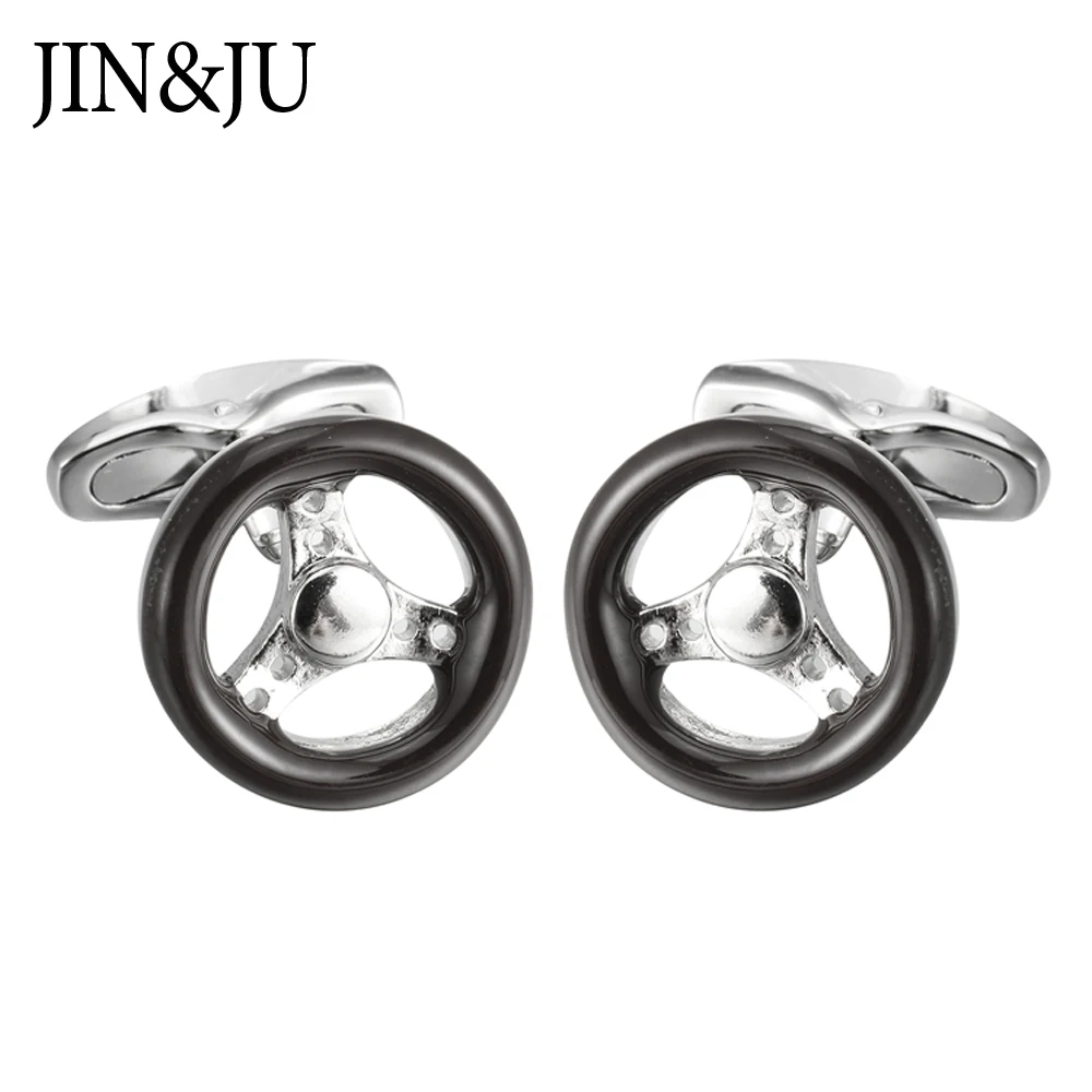 JIN &amp JU новые автомобильные колеса запонки s для мужской рубашки Высокое качество
