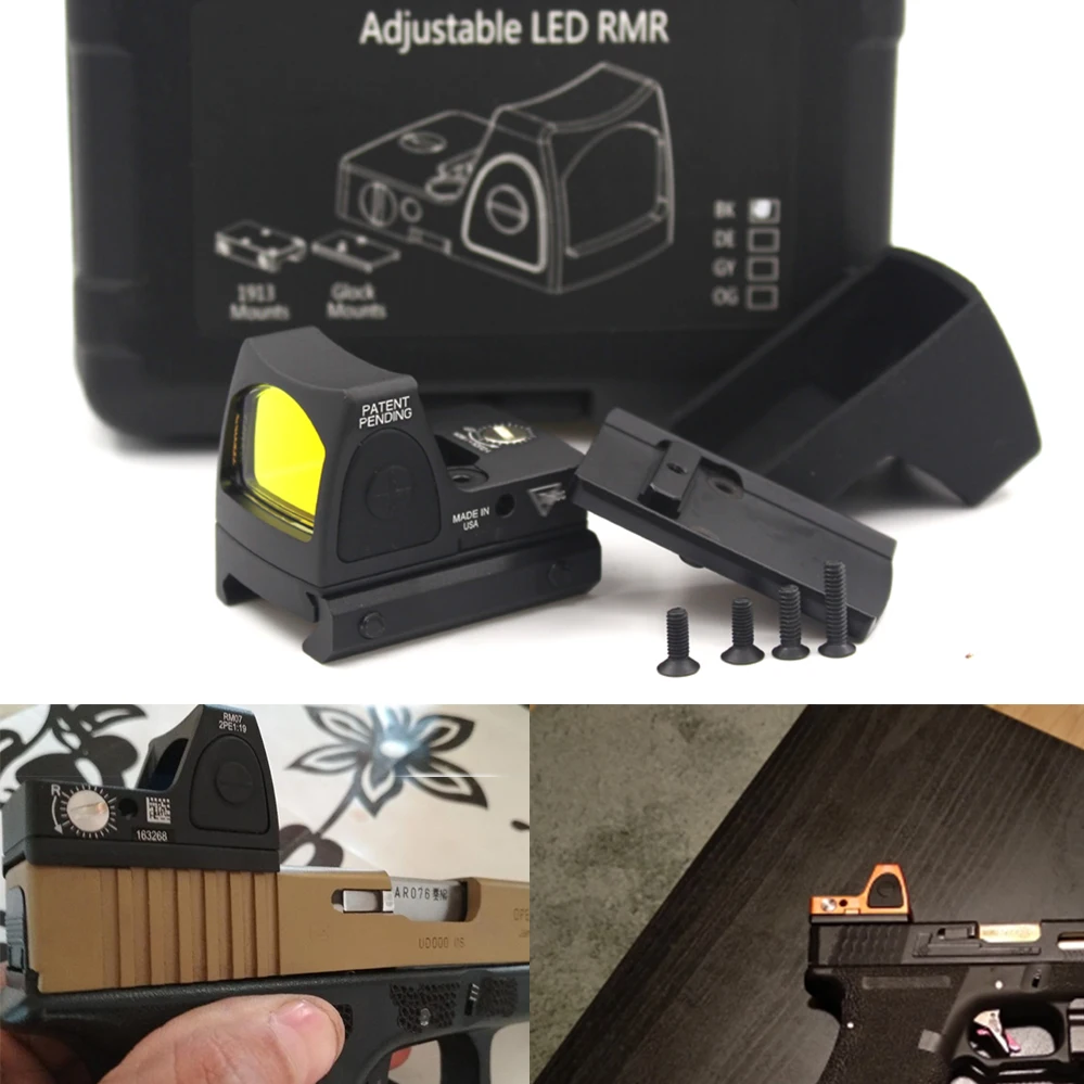 

Mini RMR Red Dot Sight Collimator Glock / Rifle Reflex Sight Scope fit 20mm Weaver Rail For Airsoft / Hunting Rifle