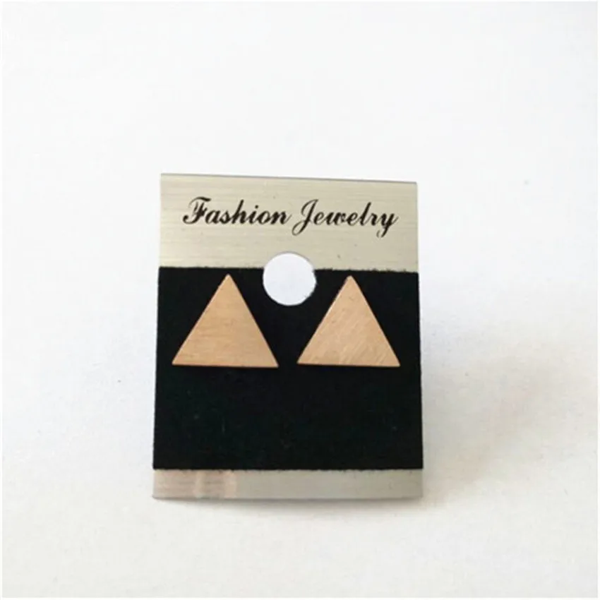 V привлечь 10 шт. минимализм Jewelry Нержавеющая сталь trangle Серьги-гвоздики для Для женщин цвета: золотистый, серебристый Пирамида Pendientes BFF подарок