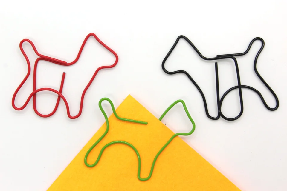 100 шт./лот креативные животные в форме собаки зажим интересная металлическая