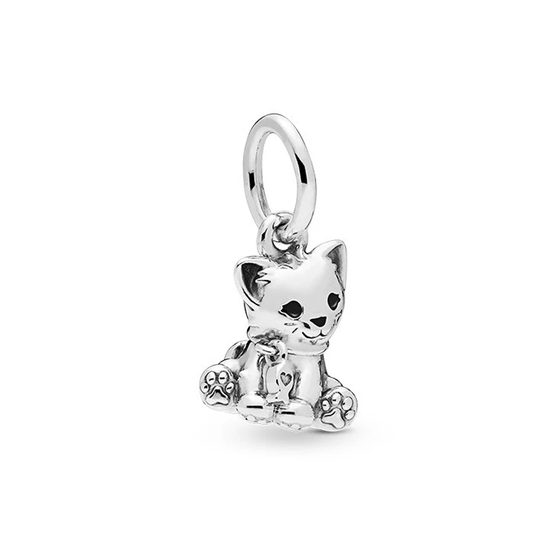 Gold Paw Новинка, оригинальные посеребренные очаровательные браслеты Pandora, сделай сам, милая птица, мама, сердце, Висячие Подвески, бусины для женщин, ювелирное изделие - Цвет: Gold Paw