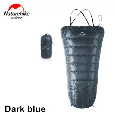 Dark Blue NatureHike сверхлегкий спальный мешок на половину груди 350 г, спальный мешок на утином пуху, спальный мешок для кемпинга, NH17S018-D - Цвет: Dark Blue