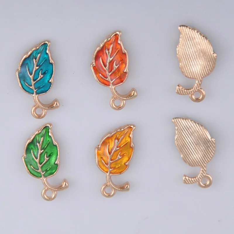 2018 маленькие капли масло листьев эмалью Подвески сплав металла подвеска для
