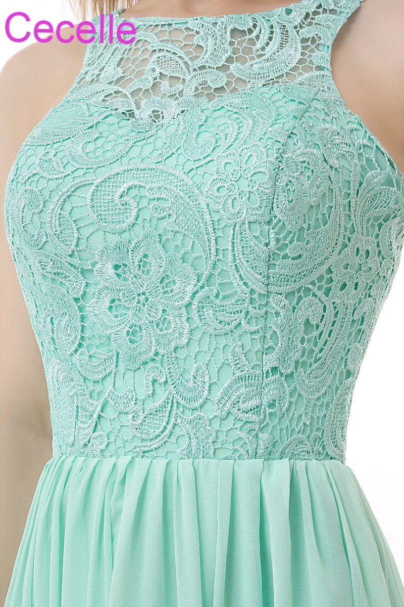 Мятное длинное платье подружки невесты 2019 без рукавов кружевной топ шифоновая