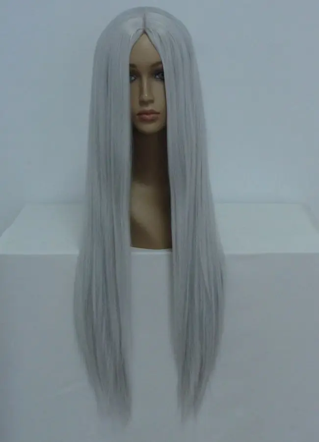 ZCD НОВЫЙ COS Бесплатная Доставка&gt&gt&gt&gt&gt 80 см Длинные Серебристо-Белые Прямые