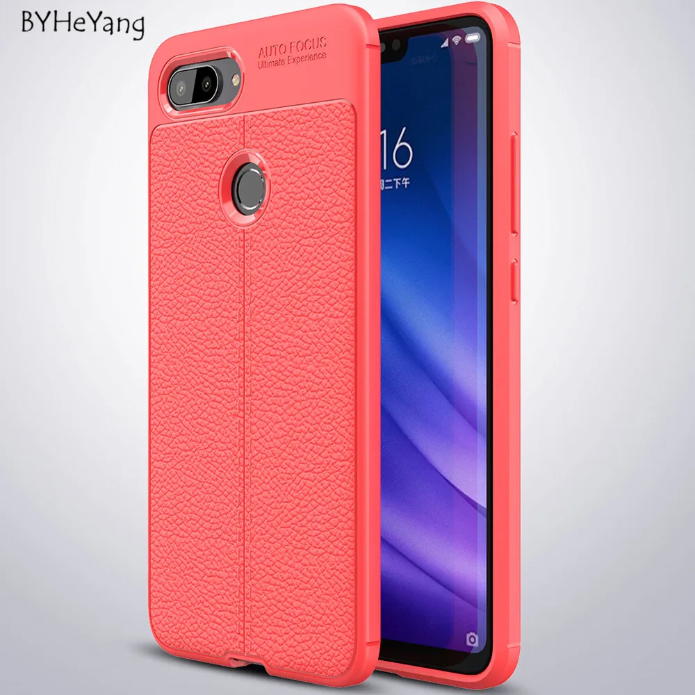 For Xiaomi Mi 8 Lite Case Mi8X Fundas Leather Texture Silicone Soft TPU Back Cover for Youth |